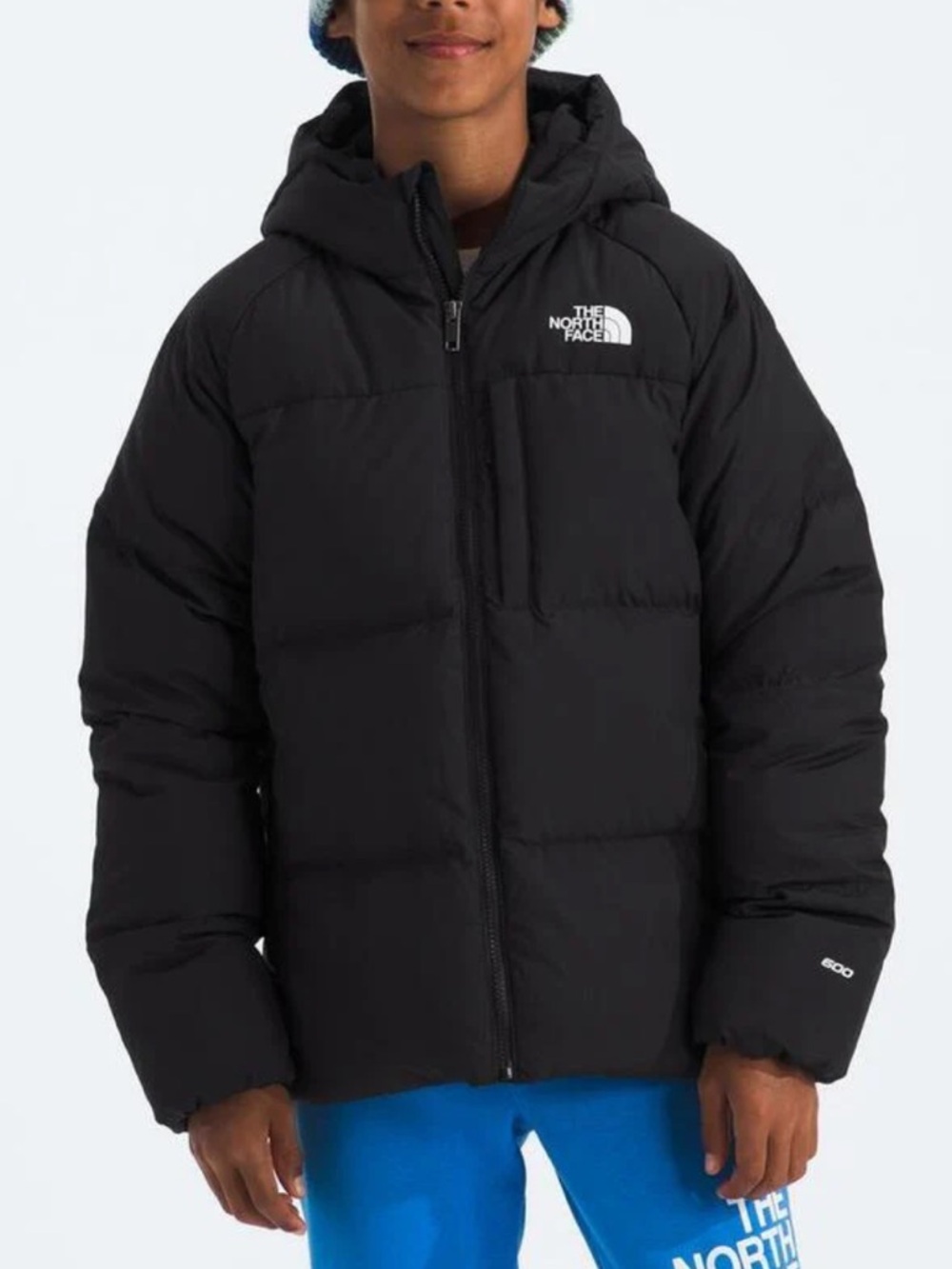 The North Face puffer 550 Black Reversible 7/8 Years